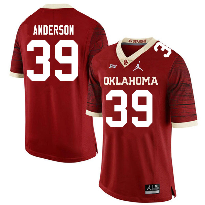 Men #39 Michael Anderson Oklahoma Sooners Jordan Brand Limited College Football Jerseys Sale-Crimson